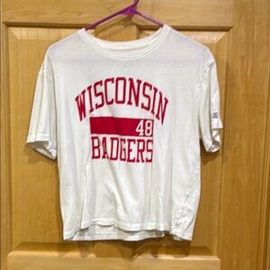 Tailgate White T-Shirt University of Wisconsin Madison Badger size S